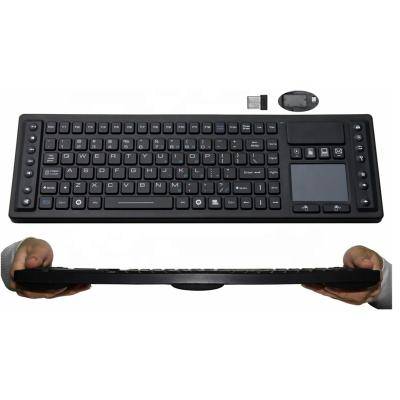 China Hot Selling Wireless 2.4 GHz Silicone Waterproof Industrial Keyboard 2022 With Hand Holder With Touchpad for sale