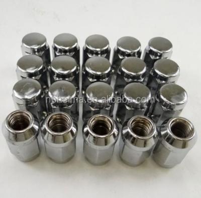 China T7005 Steel Aluminum 20 PC M12X1.25 Chrome Plated Wheel Lug Nuts 19mm Plugged Hex for sale