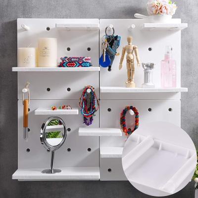 China Easy Organizer Storage Racks Pegboard Assembly Kit Including Mounted Pegboard Wall Panel Shelf Pegboard Hooks for sale