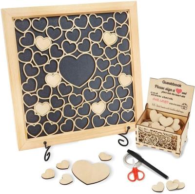 China Alternative China Guest Book Picture Frame The Wooden Heart For Guest Book Gift Wedding Funeral Memorial Retreat for sale