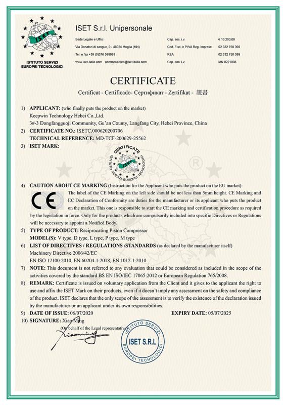 CE - Keepwin Technology Hebei Co., Ltd.