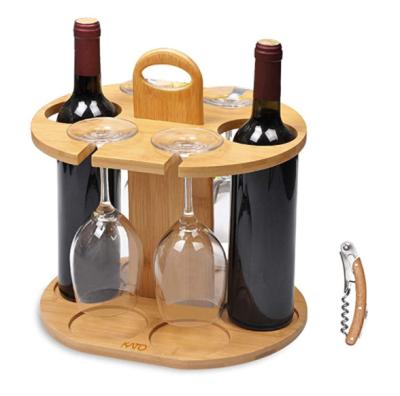 China Wine Bottle Display Shelves Storage Wall Wooden Wine Durable Bamboo Display Rack for sale