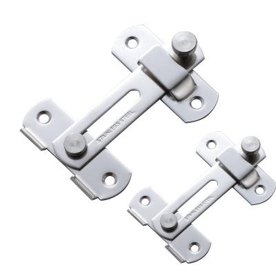 China 90 degree stainless steel household metal latch pet door lock anti-theft buckle security door lock durable latch sliding bar for sale