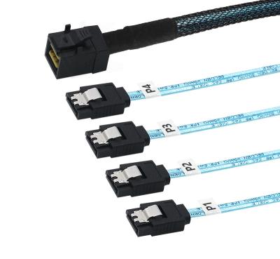 China PC HD Mini SAS SFF-8643 to 4 SATA STR Cable for SSD for sale