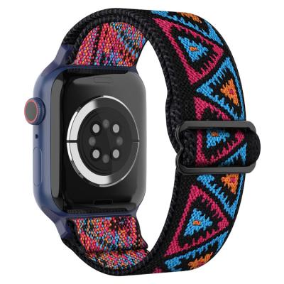 China Elasticity Correas Sports Watch Strap Fabric Nylon Loop Woven Elastic Watch Bands For Apple Watch for sale