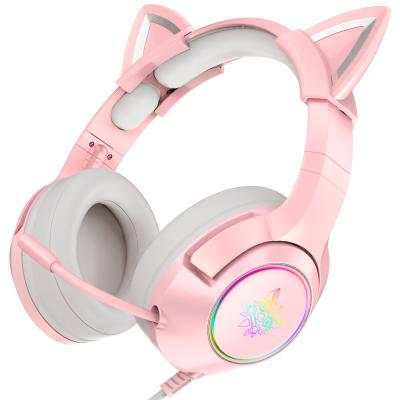 China Cat Ear Gamer High Quality PC Light Best RGB LED Headset Headset OEM USB K9 Game Waterproof Headphones for sale