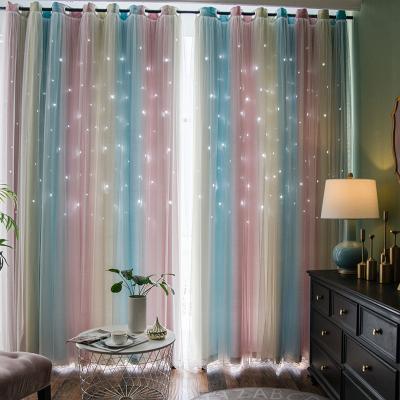 China Blackout Curtain Factory Double Layer Bedroom Blackout Window Curtain Luxury Bedroom for sale