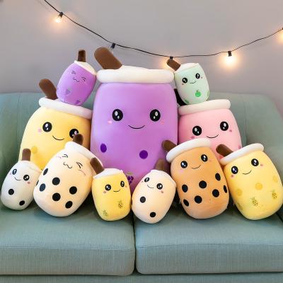 China Custom Cute Cute Plush Toy Wholesale Various Size Plush Toy Cartoon Gift Boba Milk Tea Cup Pillow Bubble Tea Stuffed Soft Teacup for sale