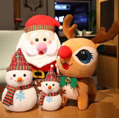 China Toy Santa Stuffed Claus Christmas Gift Children Gift Kids Santa Plush Decoration Cute For Kids Stuffed Reindeer Christmas Sitting Deer for sale