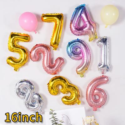 China Gift Toy 16inch 32inch 40inch Mylar Number Foil Balloons Helium Number Balloons Globos Birthday Party Decorations Supplies for sale