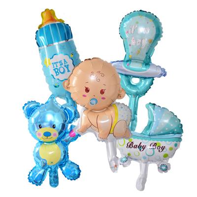 China Gift Toy 5pcs Set Baby Birthday Party Decoration Balloons Boys Or Girls Balloon Set Baby Shower Foil Balloon Birthday Decoration for sale