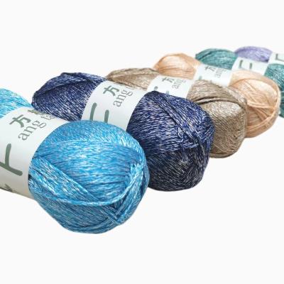 China New Yarn Luminous Crochet Yarn Waterproof Dyeable Shiny Acrylic T-Shirt Polyester Yarn For Knitting for sale