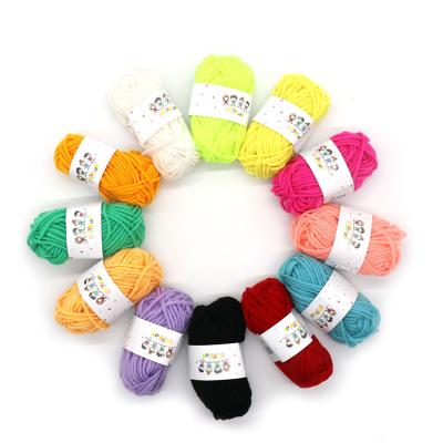 China 12 Color 120g Waterproof Children's DIY Woolen Kindergarten Handmade Material Creative Weaving Bright Silk Woolen Yarn for sale