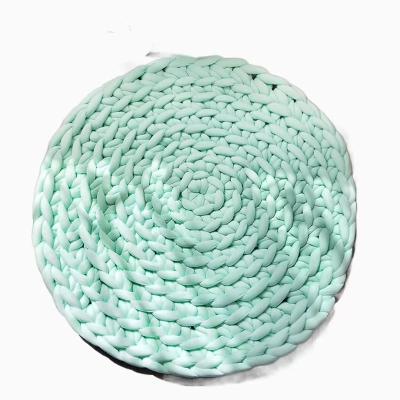 China Nordic handwoven thickened futon washable round thick wool tatami floor mat meditation Nordic thickened mat for sale