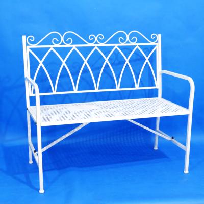 China Modern White Garden Bench Patio Bench With Double Seats Outdoor Bench for sale