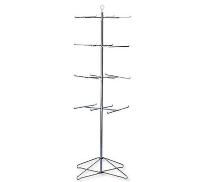 China Wholesales Iron Silver Promotion 4-Tiers Metal Wire Spinner Store Display Rack For Retail for sale