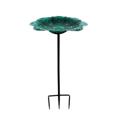 China New Arrival Modern Decorative Garden Bird Bath Stable Metal Garden Stake For Garden Lawn for sale