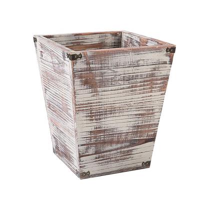 China 2021 Sustainable Design High Quality Hot Metal Wood Indoor Outdoor Square Trash Reuse Trash Can Office 3 Compartments Trash Can for sale