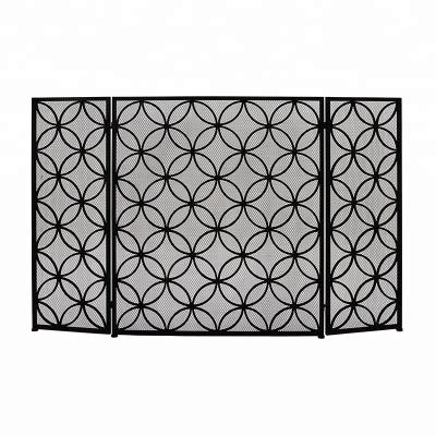 China Modern Home Decorative Black Metal Fireplace Screen Fireplace Accessories for sale