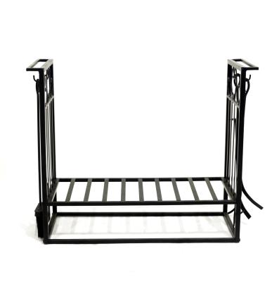 China Firewood Rack Fireplace Tool Stretch Racks Fireplace Wrought Iron Fireplace Accessories Indoor Wood Customers Requirements for sale