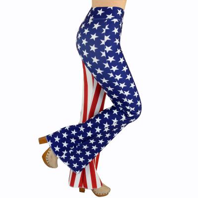 China Wholesale Price Mother and Daughter Viable Independence Day American Flag Printed Parent-Child Fashion Mother Daughter Bell Bottoms for sale