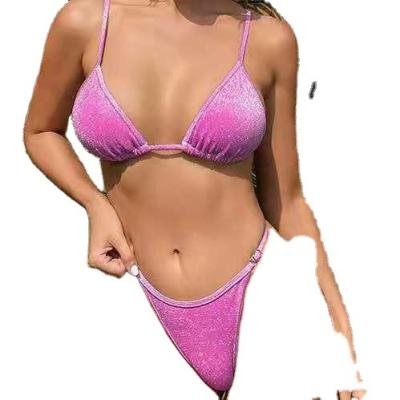 China Hot Selling Plus Size Women Strap Mini Bikinis Micro Extreme G - String Sequin Sexy Transparent Swimwear 2021 for sale