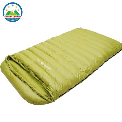 China MP Ultralight Double Windproof Goose Down Sleeping Bag 1500g Fill Lovers Outdoor Camping Cold Weather for sale