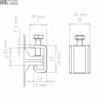 China Rectangular HVAC Air Duct G Construction Clamp for sale