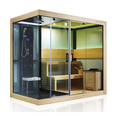 China Luxury Guangdong Sauna Rooms Modern Design Combined Dry Saturated Steam Sauna Shower Room for sale