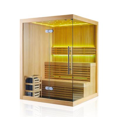 China Computer Control Panel 3 Person Steam Sauna Room Cedar Wooden Room Tradition Indoor Dry Sauna Rooms For Sale for sale