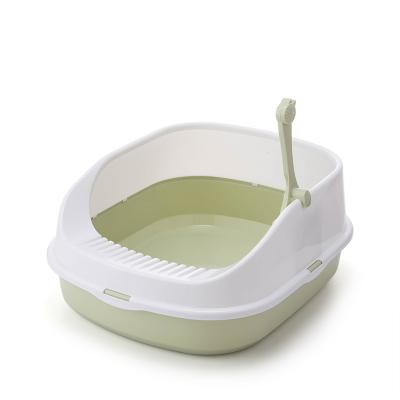 China Pet Stored Cat Toilet Cat Litter Box Tray With Litter Shovel Scoop for sale