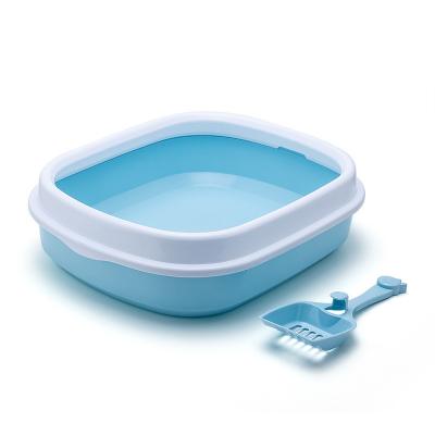 China Cat Toilet Double Deck Cat Stocked Bin Pet Tray With Litter Shovel Scoop for sale