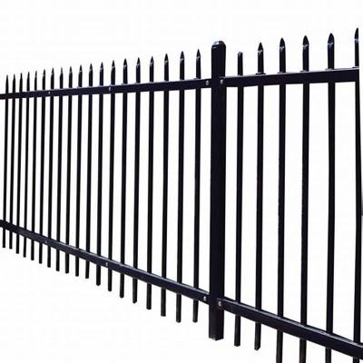 China Easily Assembled Spear Heads Horizontal Sharped Top Aluminum Fence Decoration Panel Black Green Color 3 White Rails for sale