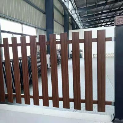 China Easily Assembled Aluminum Vertical Slat Fence Metal Fence Modern Fence For Garden for sale