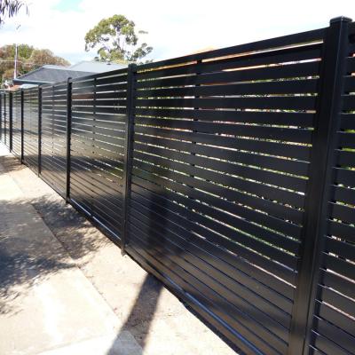 China Easily assembled horizontal and vertical aluminum slats fence Metal Modern Fence for the garden for sale