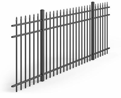 China Easily Assembled USA Pierce Security Aluminum Panel Top Sharped Garden Ground Yard Pool Dots Fence Black White Green Color for sale