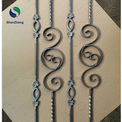 China Easily Assembled Stair Railing Decoration Wrought Iron Balusters for sale