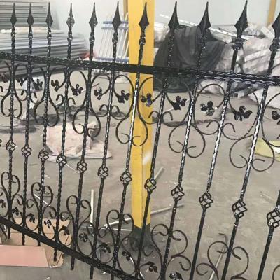 China Easily Assembled Residential Decorative Wrought Iron Garden Fence With Decorative Wrought Iron Ornaments Steel Fence for sale