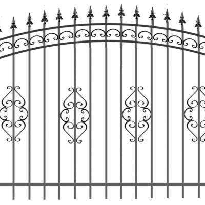 China Easily Assembled Wrought Iron Garden Fencing With Decorative Wrought Iron Component For Home Or Company Metal Fence for sale