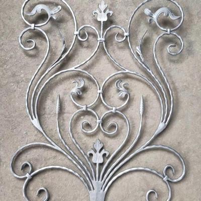 China Decorative Easily Mounted Metal Door Wrought Iron Parts Cast Forged Fittings For Wrought Iron Doors for sale