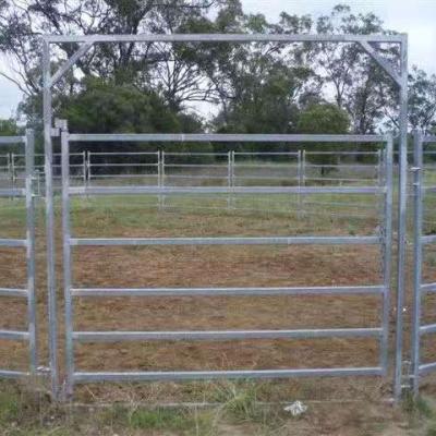 China Easily Herded Cattle Fence Cattle Gate Using Galvanized Pipe Cattle Metal Fence For Steel Cattle Pipe Gate for sale