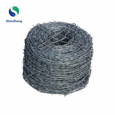 China Steel Wire Security Fence Wire Barbs Hot Dipped Galvanized Barbed Wire Farm Field Fence System Support Wire for sale