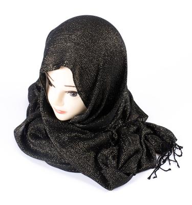 China Muslim Compliant Black Dubai Glitter Hijab Scarf for sale