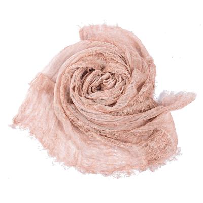 China Soft Natural Material Mix Lady Scarf Women Squishy Canvas Hijab for sale