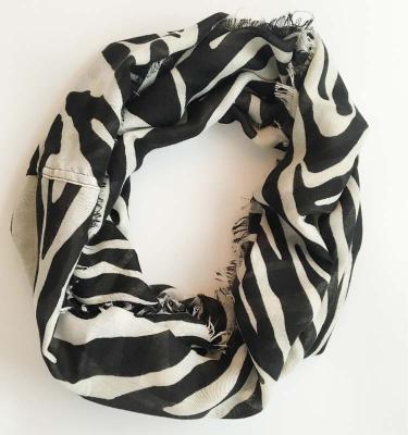 China Rulan Factory Yiwu Soft Market Printing Lady Zebra Design Long Neck Scarf Factory Direct Selling for sale