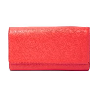 China Fashional Leather Hot Selling Genuine Leather Design Triple Flap Clutch Wallet For Women/Real Leather Coin Purse Clutch Wallet for sale