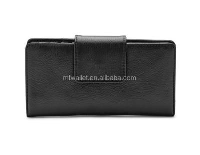 China Leather Crown Easy-Care Leather / Glazed Leather Clutch Wallet for Lady / Full-grain Leather Clutch Wallet with Card Window for sale