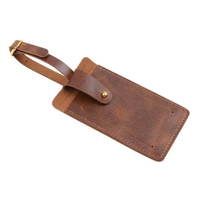 China Factory Price Travel Luggage Tag Fashionable Genuine Genuine Leather for sale