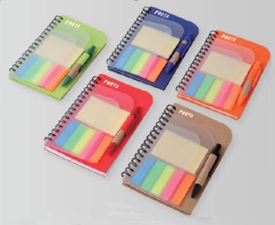 China Removable Sticky Note Pads Kraft Paper Cover PET 5 Color Notes Sticky Note Book for sale