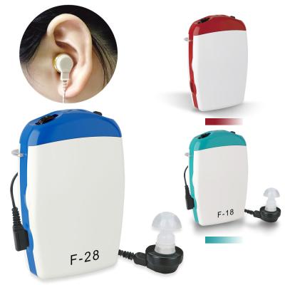 China Personal Care AXONE Best Price Cheap Invisible Pocket Hearing Aid Sound Amplifier With AAbattery F-28 for sale